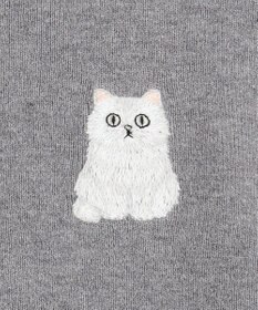 Feroux 【猫カフェMOCHAコラボ】しらたまくん刺繍 ニット