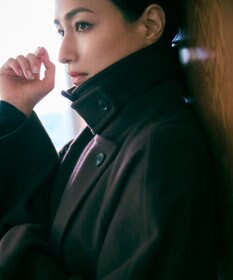 BEIGE， GABELLE / ミドル丈スタンドカラーウールコート