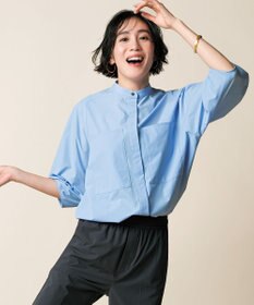 UNFILO FINE MOVE バンドカラーシャツ