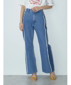 earth music&ecology Ｌｅｅ×ｅ．ｍ．ａ．ｅ　切替デニムフレアパンツ