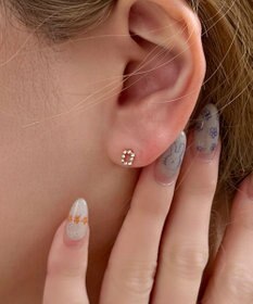 Phoebe 〈金属アレルギー対応〉タイニーレクタングルビジューピアス　小粒/小さい/小さめ/セカンドホール