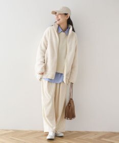 Green Parks 異素材コンビスタンドボアブルゾン