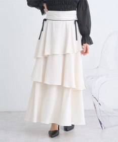 earth music&ecology サイドリボンティアードスカート