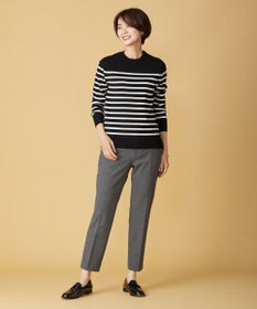 J.PRESS LADIES 【洗える】アルガンシルクチェック テーパード パンツ