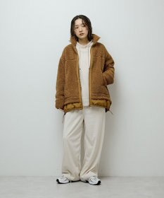 Green Parks 異素材コンビスタンドボアブルゾン