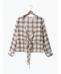 Te chichi ウエストリボンシアーチェックブラウス