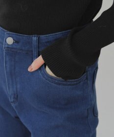 Tiaclasse 【裏起毛・洗える】マシュマロタッチデニムパンツ