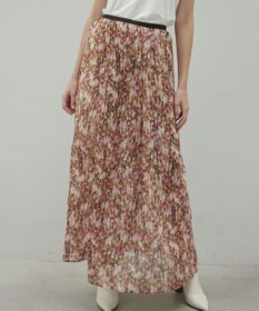 BEIGE， 【洗える】BORONIA / フラワーシフォンロングスカート