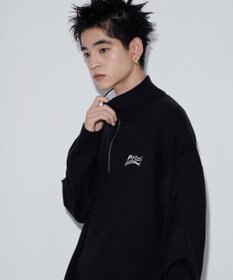 WEGO 【ユニセックス着用ITEM】ワンポイントハーフジッププルオーバー