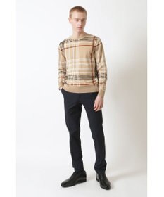 DAKS イノベーション チェック クルーネックセーター