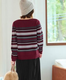 Tiaclasse マルチボーダーニットトップス