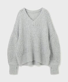 GRACE CONTINENTAL スパンコール畦ニットトップ