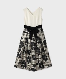 GRACE CONTINENTAL ドットボタニカルジャガードドレス