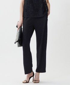 ICB L 【洗える】 シャイニーラメジャガード セミワイドパンツ