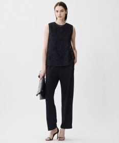 ICB L 【洗える】 シャイニーラメジャガード セミワイドパンツ