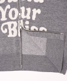 WEGO グラフィックジャガードニットZIPパーカー