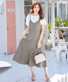 ANY SIS プレーティングジャージーフレンチスリーブ カットソー