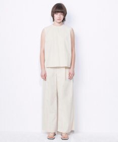 NAVE 【ReNAVE・洗える/撥水加工/接触冷感/UVケア/セットアップ】ナイロンタスラン ノースリブラウス