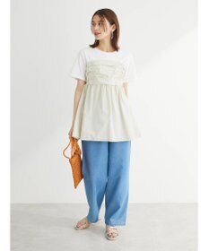 Green Parks インド綿 デニムストレートパンツ