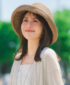 23区 ペーパーブレード エッジアップ ハット ダークブラウン系