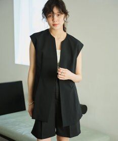 #Newans 【洗濯機可能/ストレッチ】ペプラムジレ