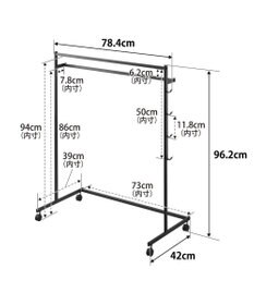 tower 収納力アップハンガーラック タワー 2段 ブラック