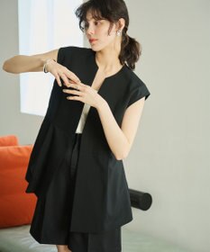 #Newans 【洗濯機可能/ストレッチ】ペプラムジレ
