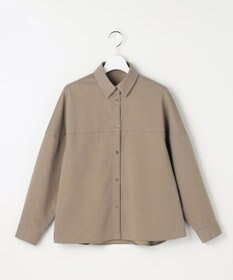 自由区 ブラッシュドコットンサテン シャツ