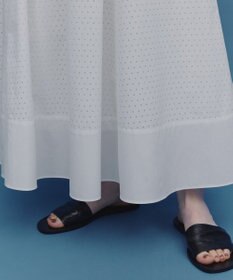 UNFILO L 【セットアップ着用可/ウエストゴム】FINE MOVE パンチング ドット スカート