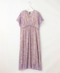 自由区 L ハーバリウムフラワープリントVネック ワンピース
