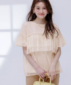 ANY SIS L 【洗える】チュール重ね プルオーバー