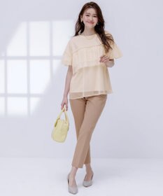 ANY SIS L 【洗える】チュール重ね プルオーバー