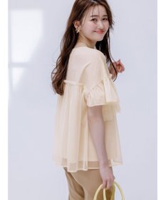 ANY SIS L 【洗える】チュール重ね プルオーバー