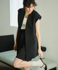 #Newans 【洗濯機可能/ストレッチ】ペプラムジレ