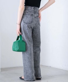 WEGO ウエストフィットワイドストレートデニムパンツ