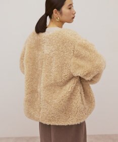 AMERICAN HOLIC ノーカラーフェイクファーコート