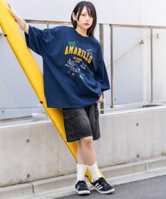 WEGO 【速乾/ひんやり/ユニセックス着用ITEM】接触冷感フロッキープリントグラフィックT（SS）