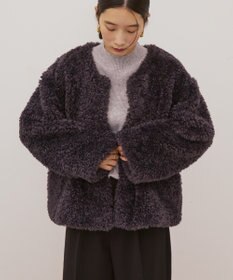 AMERICAN HOLIC ノーカラーフェイクファーコート