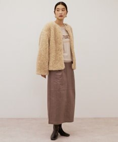 AMERICAN HOLIC ノーカラーフェイクファーコート