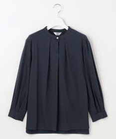 J.PRESS LADIES L シャツジャージー バンドカラー カットソー