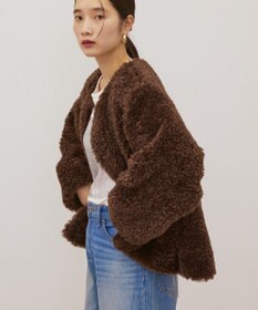 AMERICAN HOLIC ノーカラーフェイクファーコート