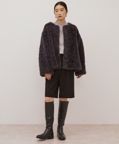 AMERICAN HOLIC ノーカラーフェイクファーコート