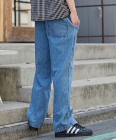 WEGO 【ユニセックス着用ITEM/ウエストゴム】ユルフィットデニムイージーパンツ