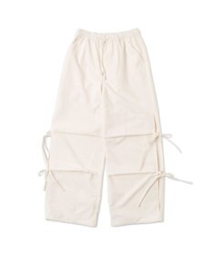WEGO 【ウエストゴム】サイドリボンパラシュートパンツ
