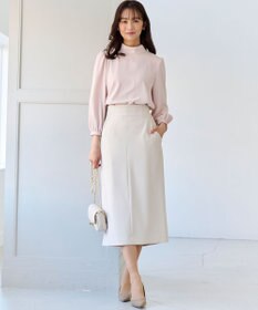 組曲 L 【KUMIKYOKU NAVY】ジョーゼットシフォン2WAY ボウタイブラウス