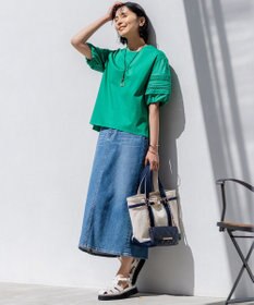 23区 S 【洗える】アイレットジャージー パフスリーブ カットソー