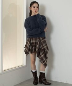 WEGO アシンメトリーチェックミニスカパン