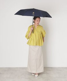 MOONBAT 【WEB限定/軽量】POLO RALPH LAUREN（ポロ ラルフローレン） 折りたたみ傘 ポロベア×チェックパイピング 無地 FLAG BEAR