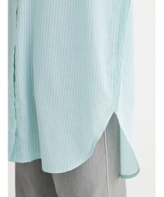 Green Parks 綿麻混タブ付オーバーサイズシャツチュニック