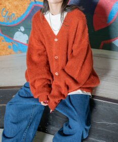 WEGO モヘアライクBIGカーディガン